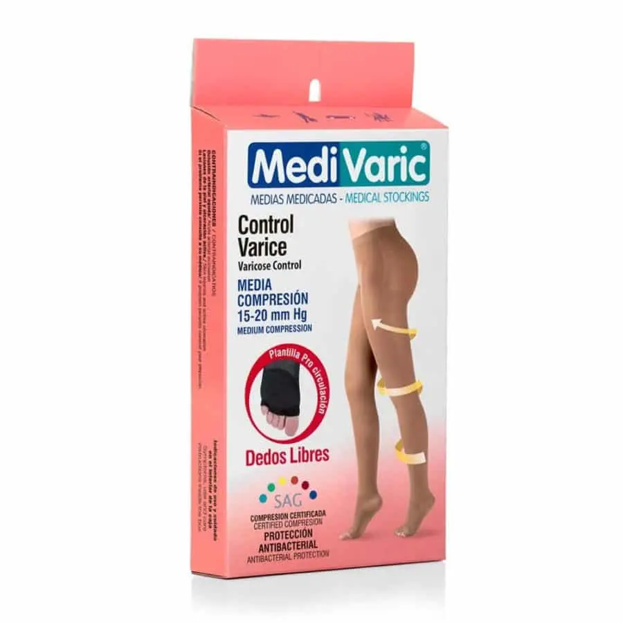 Чорапогащник с отворени пръсти, фин/прозрачен 15-20mmHg