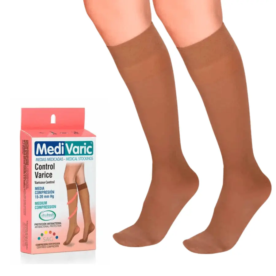 Medium Compression Stockings – Knee High, Closed Toe, Opaque, 15-20mmHg