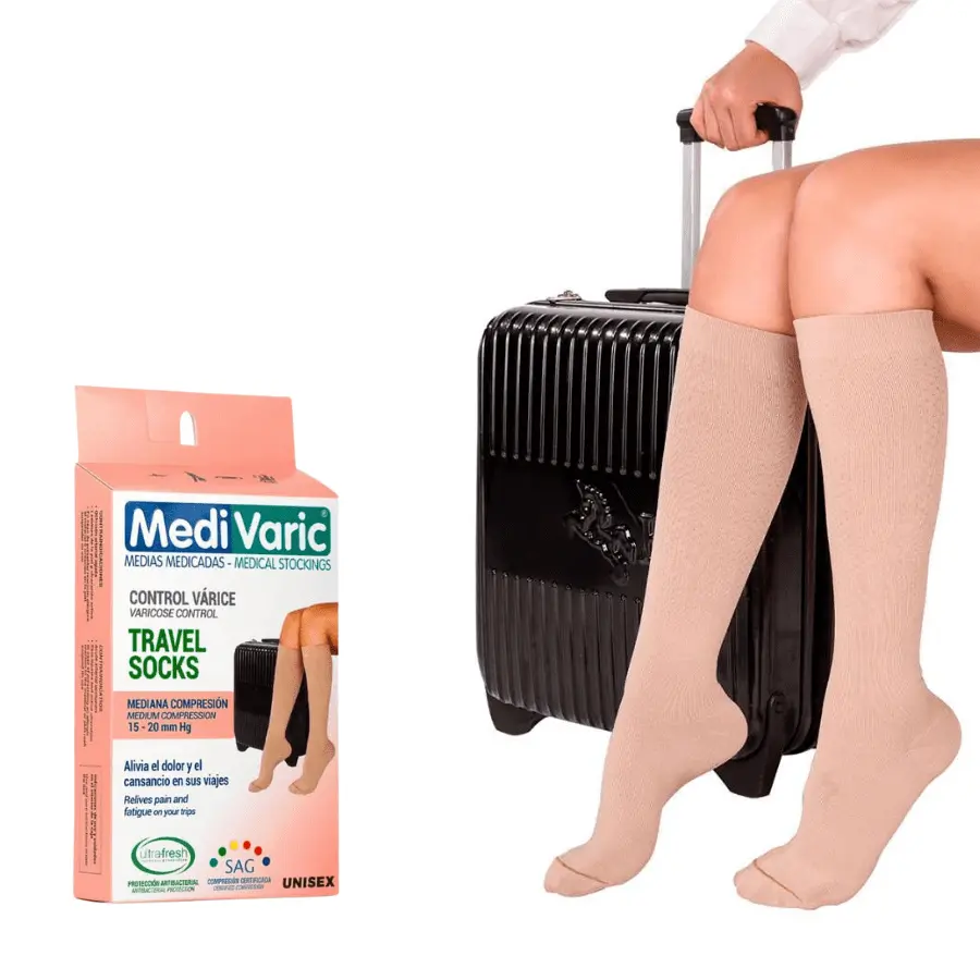 Унисекс чорапи  до коляното със затворени пръсти, за път 15-20 mmHg – Travel socks