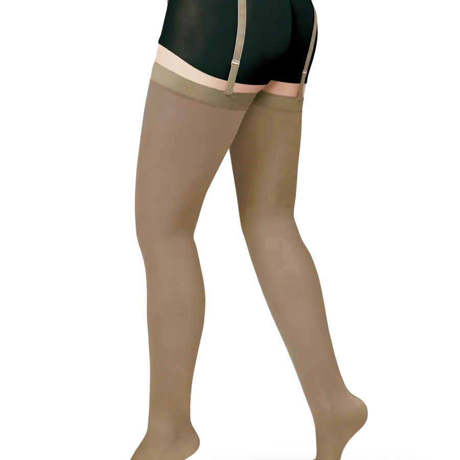 Unisex High Compression Stockings – Tigh High, Open Toe, Opaque,  20-30 mmHg