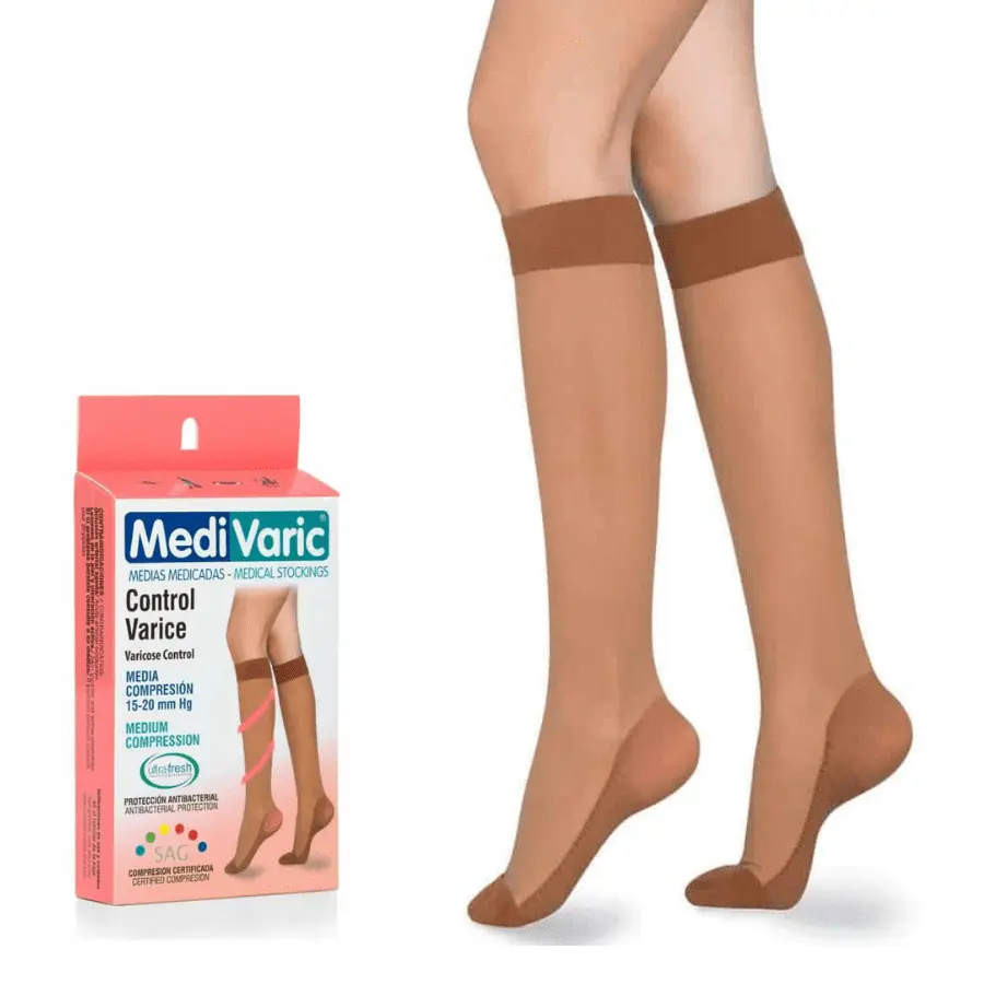 Чорапи до коляното със затворени пръсти, фини/прозрачни 15-20 mmHg