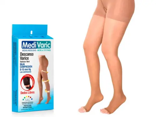 Чорапогащник с отворени пръсти фин/прозрачен 8-15 mmHg
