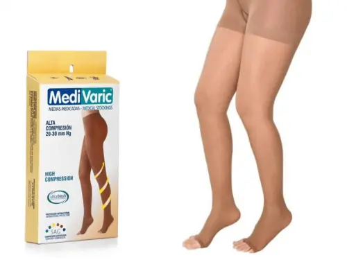 High Compression Stockings – Open Toe, Opaque, 20-30mmHg