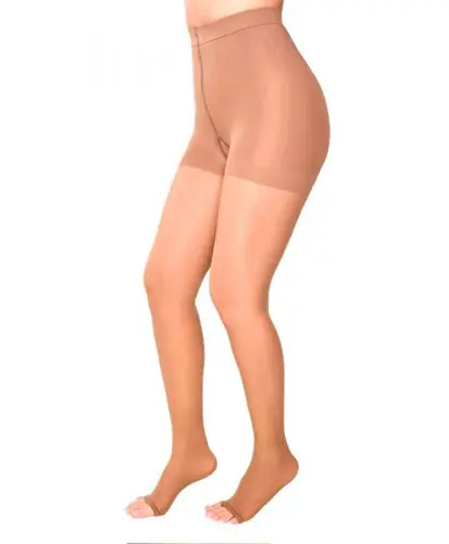 Low Compression Stockings – Open Toe, Soft/Transparent, 8-15 mmHg