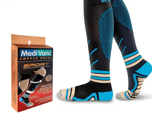 Sports Compression Stockings with Copper Yarn - 18-23 mmHg
